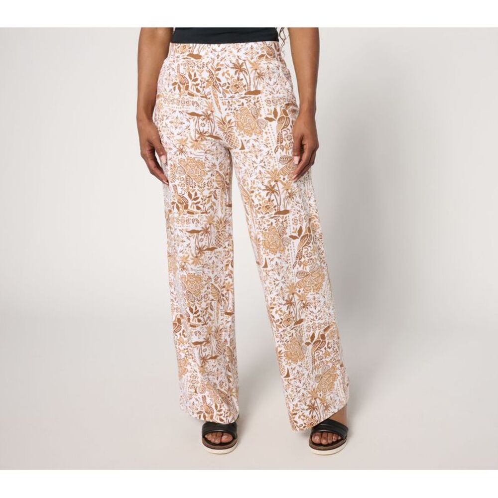 Legacy Women's Petite Pants PXL Denim & Co. Beach Jersey Multi-colored